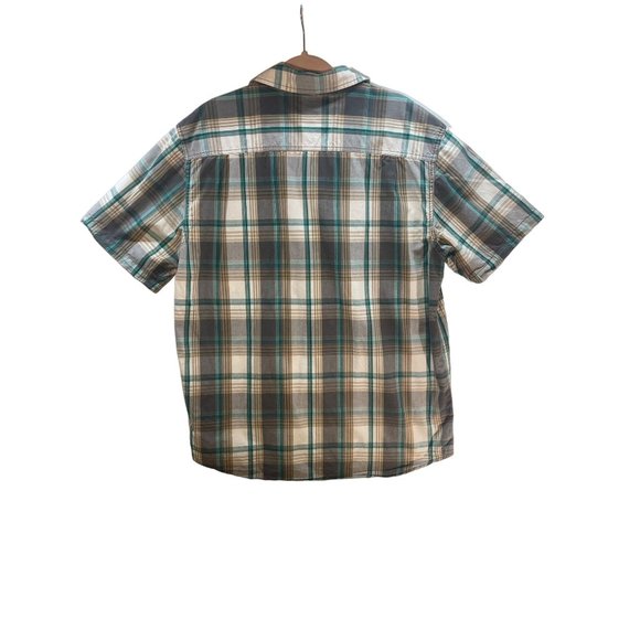 Carhartt Green and Brown Plaid Men's Short Sleeved size Large Button Down Shirt - Picture 8 of 11